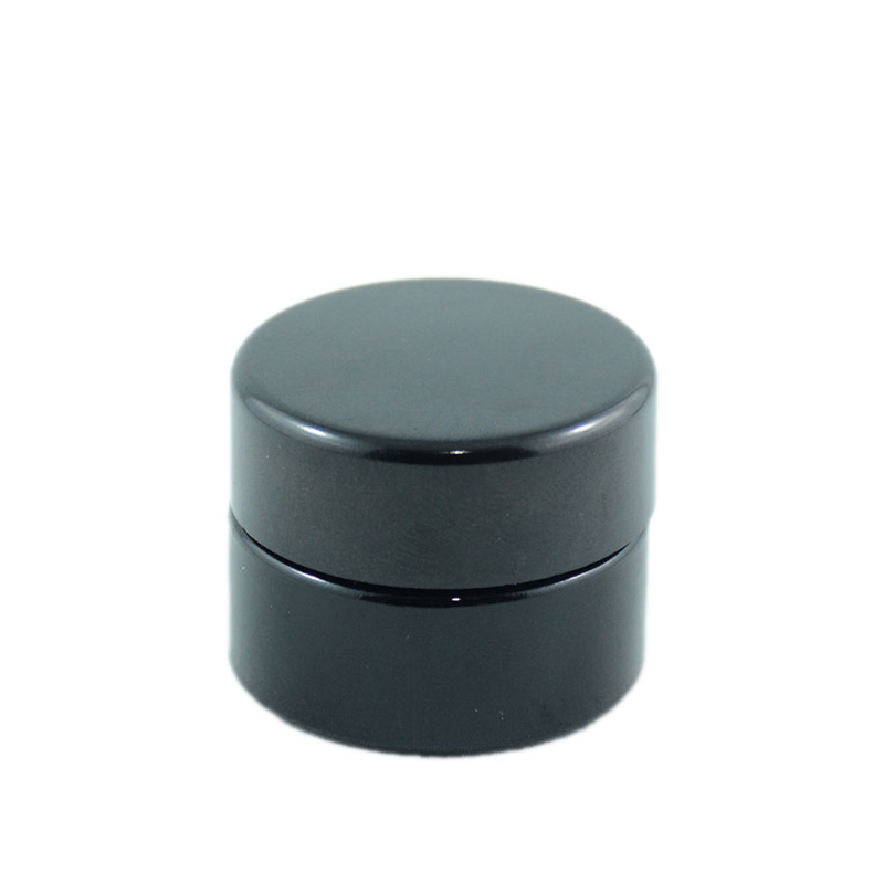 Child Resistant Matte Black Glass Cosmetic Jars Wholesale