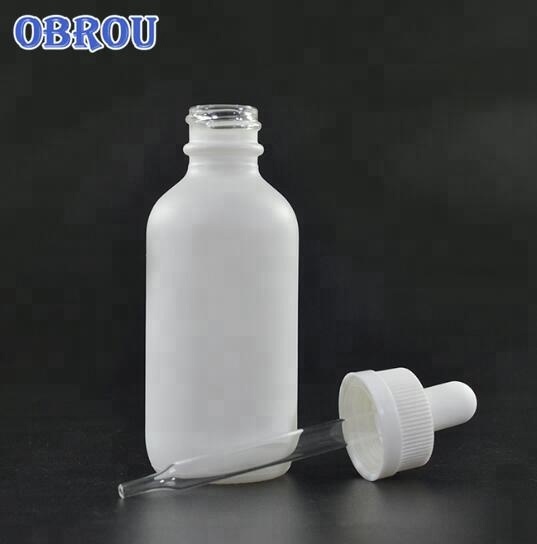 Childproof 60 ml white matte essential oil bottle 2oz vape liquid frosted glass pipette bottle