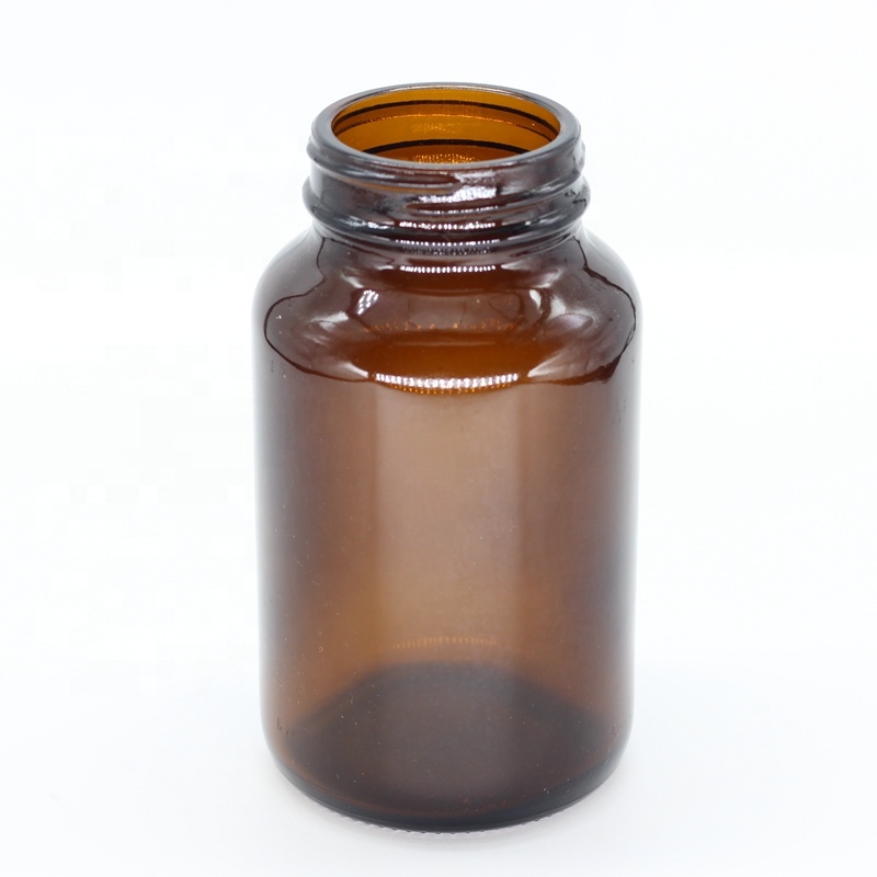 Childproof Cap CBD Glass Jar 75ml Amber Packer Wide Mouth Glass Bottle Pill Vitamin Bottles