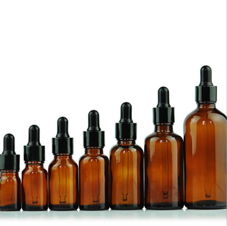 Childproof Dropper Sealing Type Amber Boston Round Glass Bottles 30 ML/ 60ML / 2 OZ / 1 OZ Aromatherapy Bottles