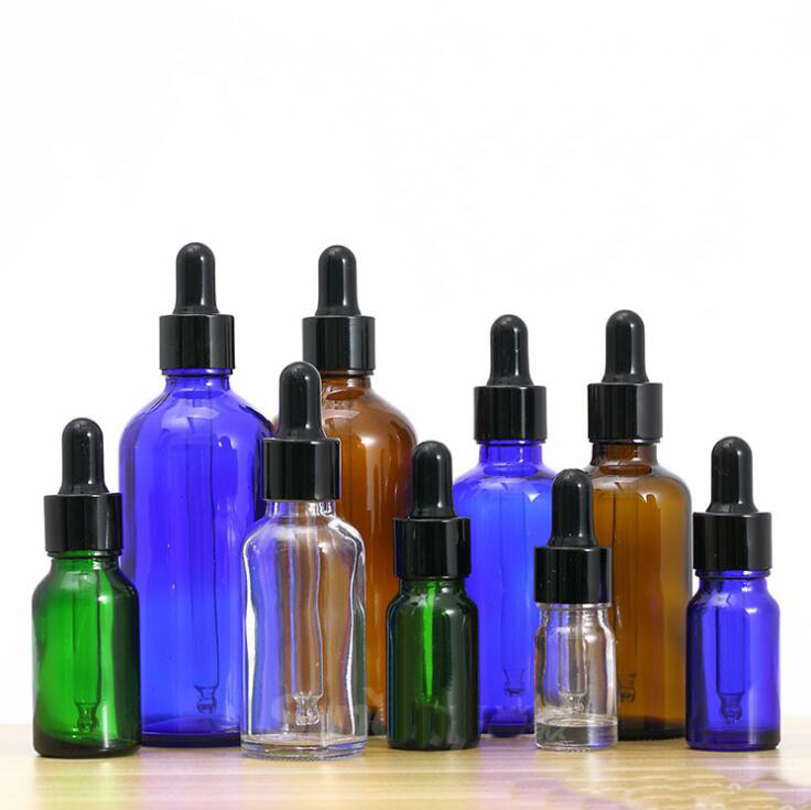 Childproof Dropper Sealing Type Amber Boston Round Glass Bottles 30 ML/ 60ML / 2 OZ / 1 OZ Aromatherapy Bottles