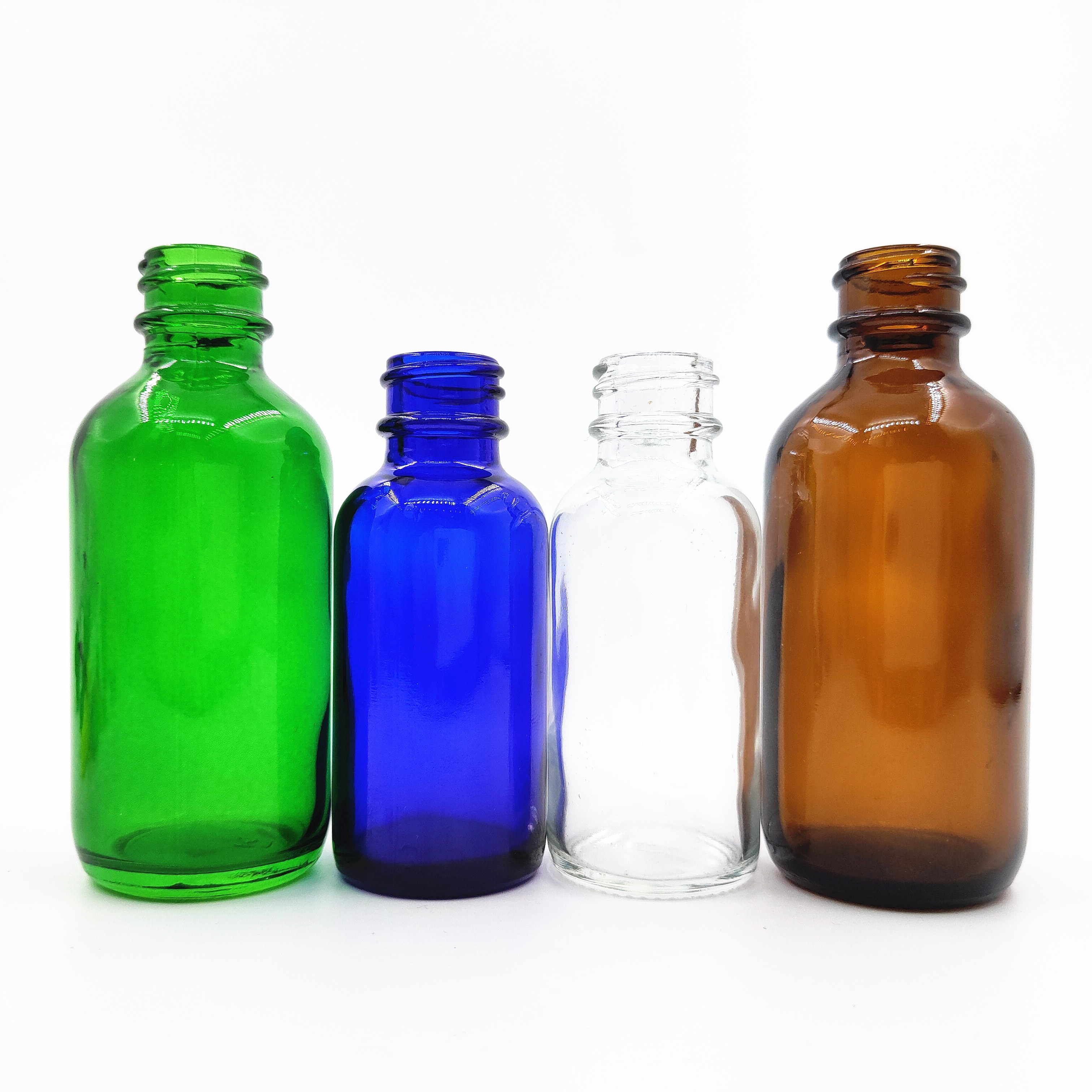 Childproof Dropper Sealing Type clear green Boston Round Glass Bottles 30 ML/ 60ML / 2 OZ / 1 OZ Aromatherapy Bottles