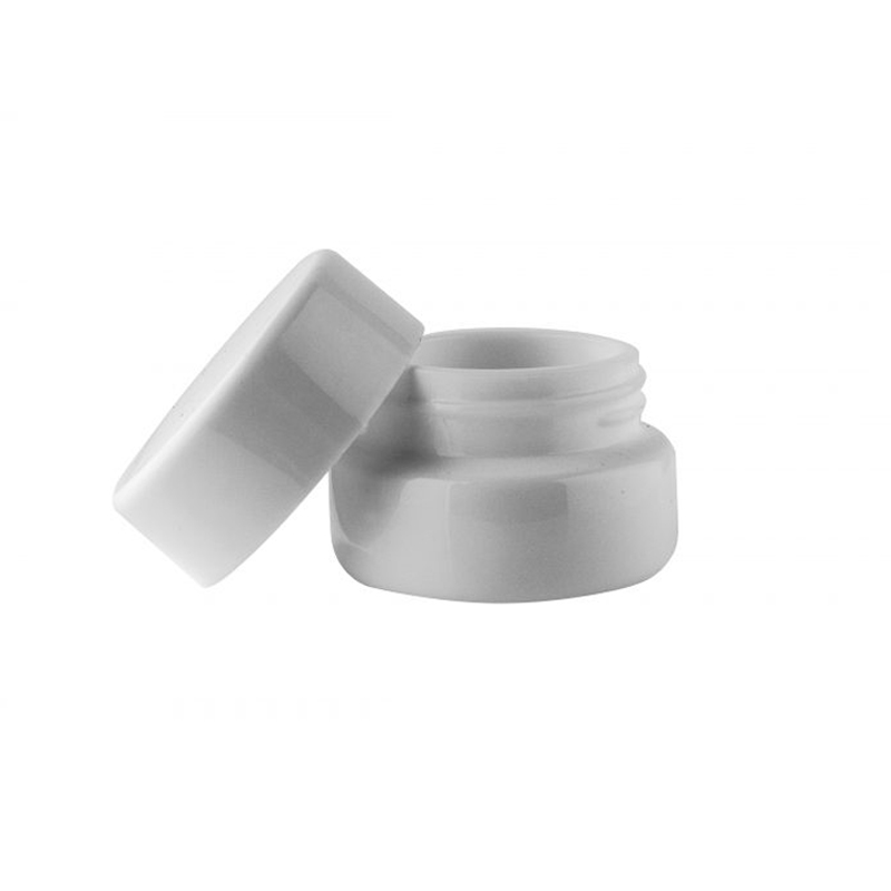 Childproof Lid White Ceramic Screw Top Glass Jar