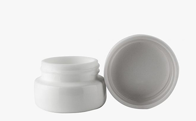 Childproof Lid White Ceramic Screw Top Glass Jar