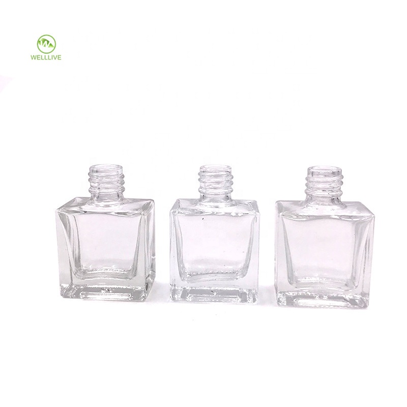 Childproof screw top lid 50ml 10ml clear square glass bottle for wine liquor liquid