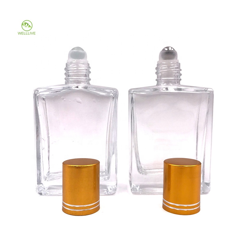 Childproof screw top lid 50ml 10ml clear square glass bottle for wine liquor liquid