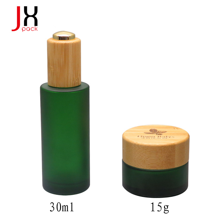 China 10ml 15ml 30ml bamboo cap essential oil dropper bottles wholesale