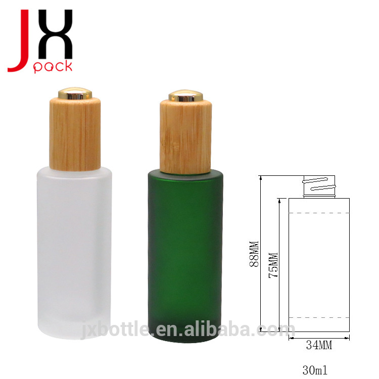 China 10ml 15ml 30ml bamboo cap essential oil dropper bottles wholesale