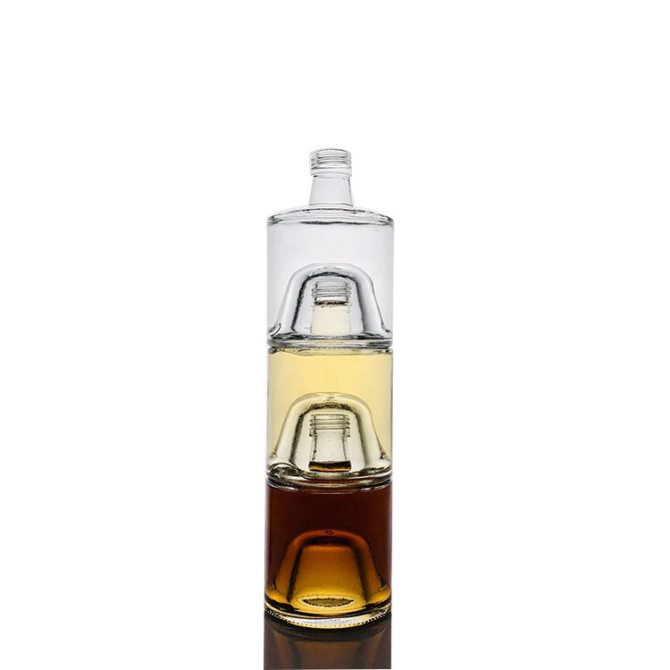 China 250ml Glass Bottle Stack Mini Bottle Empty Gin Liquor Bottle