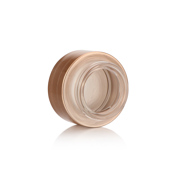 China 50ml 20g 30 gram skin care frosted matte brown glass cosmetic jars with rose gold lid for cosmetics