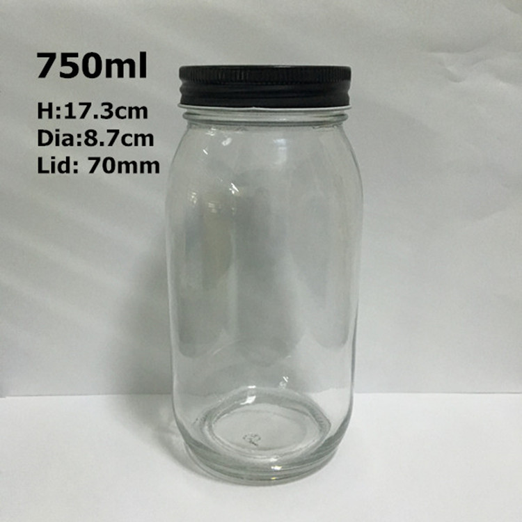 China 750 ml disposable glass mason jars carrier bubble tea mason jar