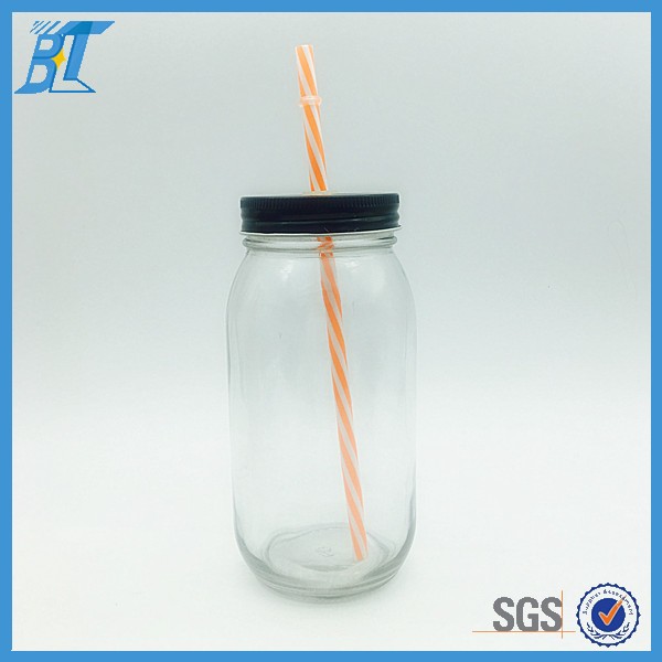 China 750 ml disposable glass mason jars carrier bubble tea mason jar