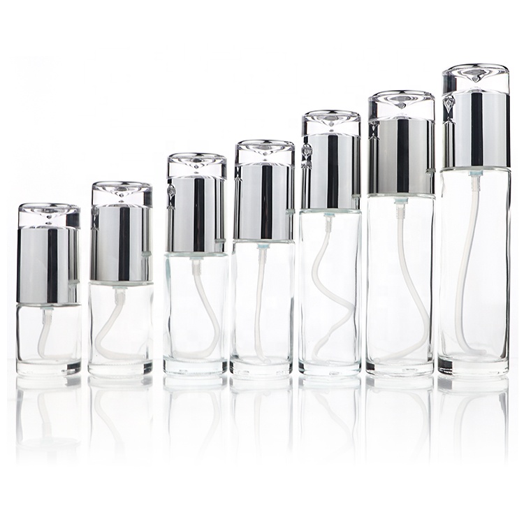 China Airless Cosmetic Packaging Jars And Bottles White Glass Lotion Bottle 20ml 30ml 50ml 60ml