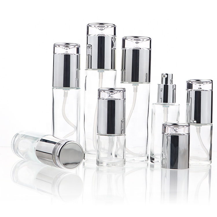 China Airless Cosmetic Packaging Jars And Bottles White Glass Lotion Bottle 20ml 30ml 50ml 60ml