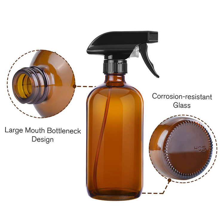 China BDPAK 8 oz 16 oz Glass Spray Bottle Essential Oils Or Cleaning Products Container With Trigger Sprayer Or Leak Proof Cap