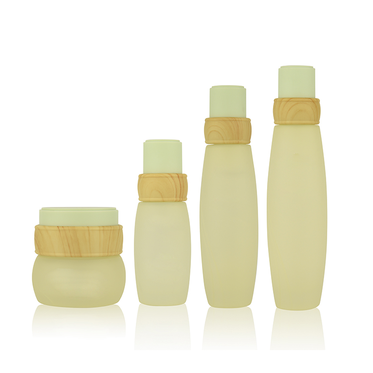 China BDPAK Manufacturer Wholesale Glass Cosmetic Cream Jar Glass Airless Bottle Glass Bamboo Lotion Pump Bottle