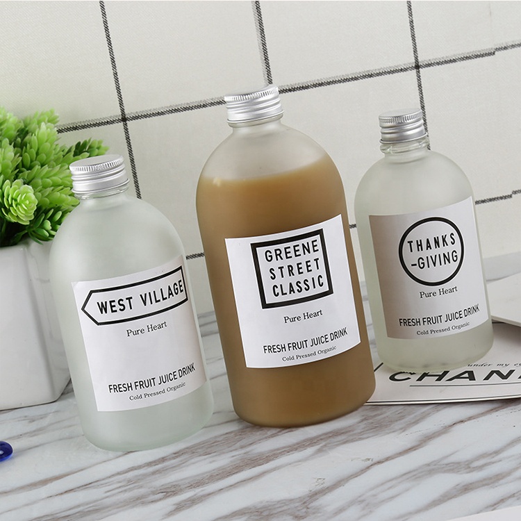 China Bottles Glass Food Grade 350ml Glass Bottle For Beverage With Printing