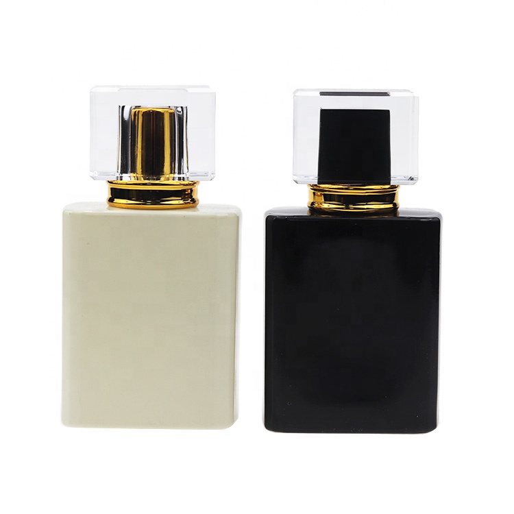 China Customized Men Black Fragrance Bottle 50ml Glass Perfume Refill Bottle