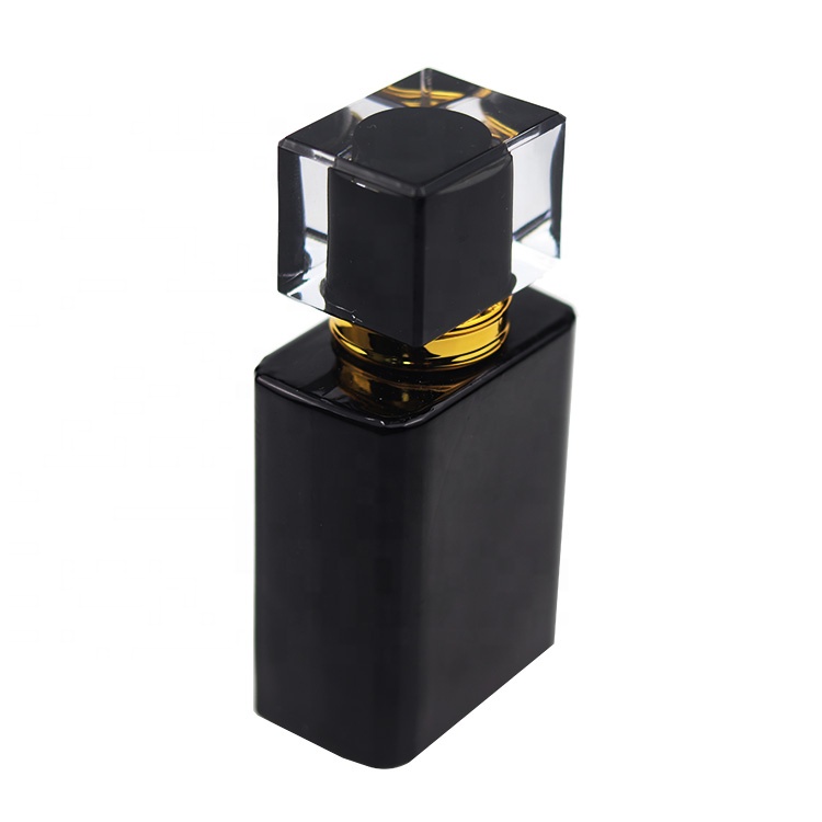 China Customized Men Black Fragrance Bottle 50ml Glass Perfume Refill Bottle