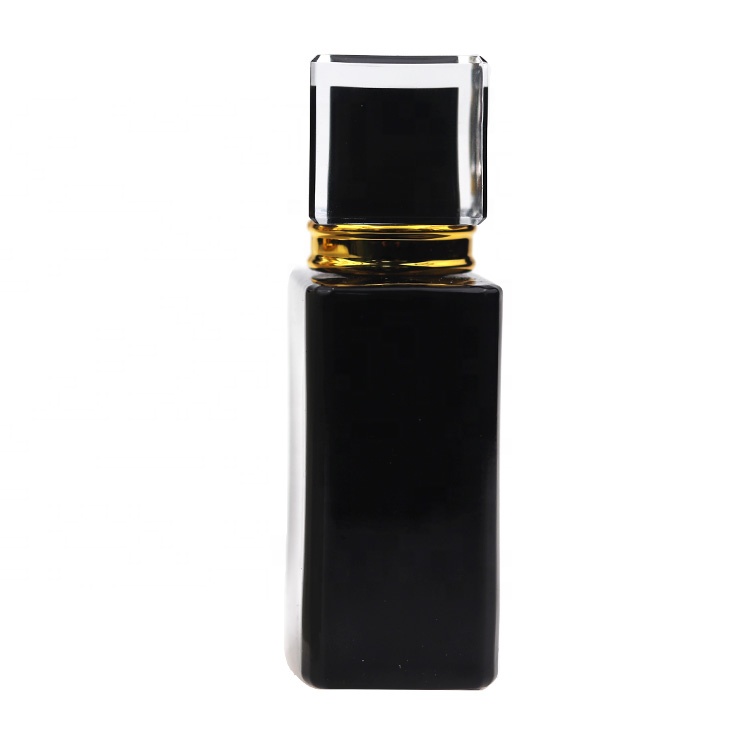 China Customized Men Black Fragrance Bottle 50ml Glass Perfume Refill Bottle