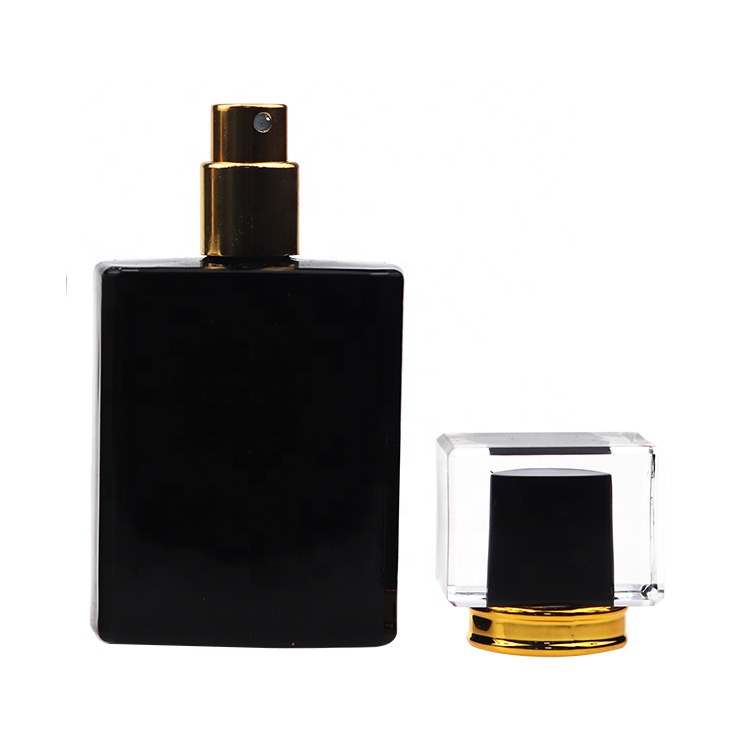 China Customized Men Black Fragrance Bottle 50ml Glass Perfume Refill Bottle