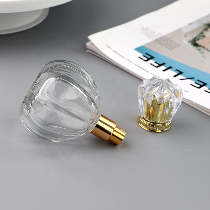China Empty 60ml Refillable Round Glass Spray Cosmetic Bottle Perfume