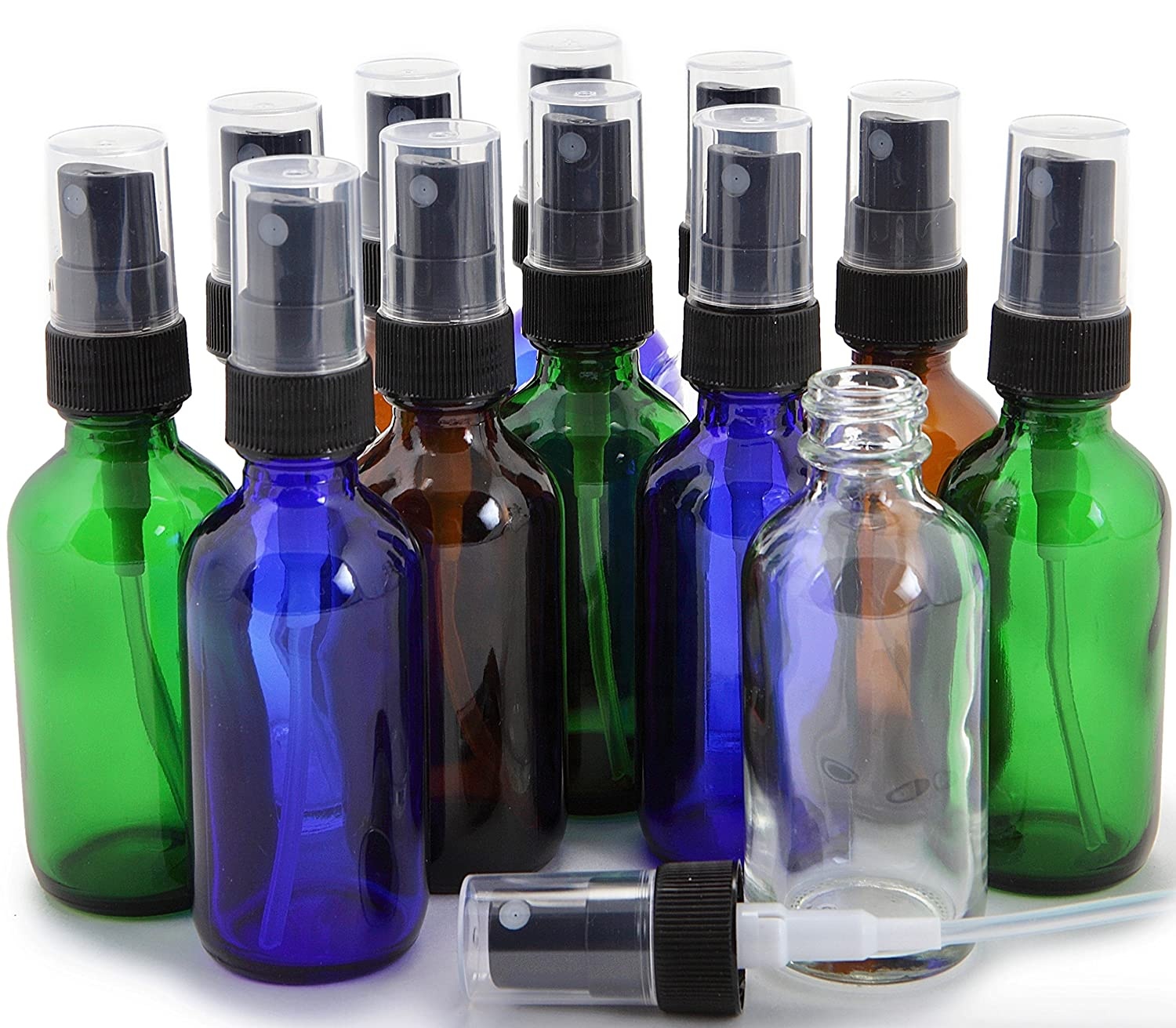 China Essential Oil Glass Bottle with Black Pump Cap