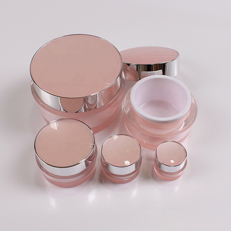China Factory 2g 5g 15g 30g 50g 100g Pink Acrylic Cosmetic Jar for Cream