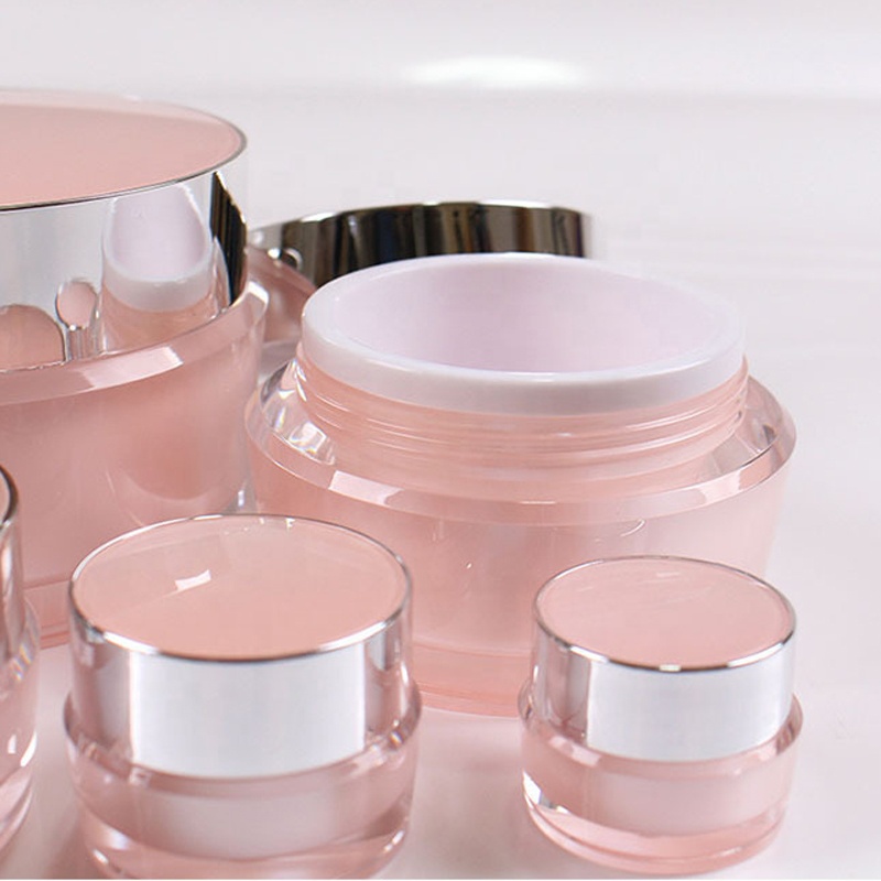 China Factory 2g 5g 15g 30g 50g 100g Pink Acrylic Cosmetic Jar for Cream
