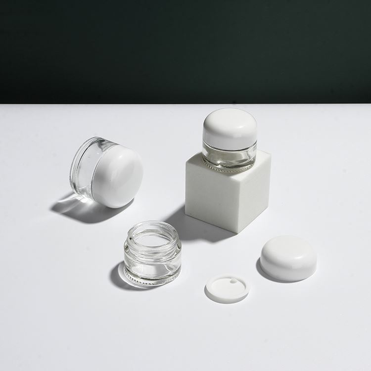 China Factory 5-100g Empty Cosmetics Used Glass Eye Cream Jar For Lip Scrub Glass Container