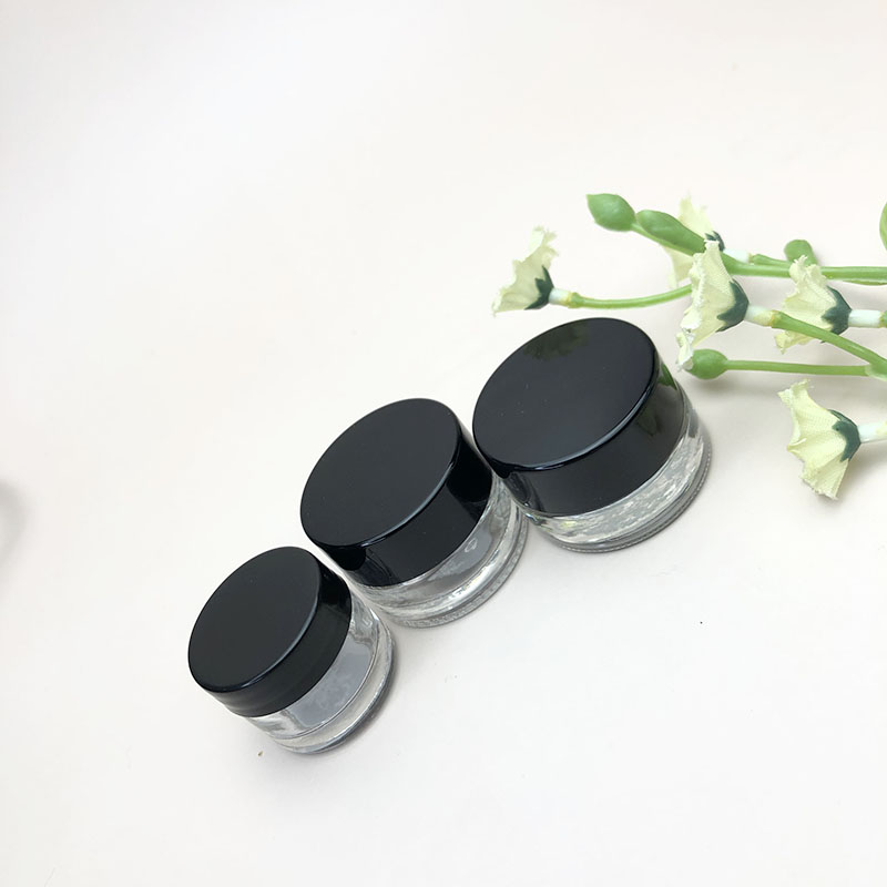 China Factory 5g 3g glass face cream jars with plastic cap Wholesale cream jars glass eye cream jars