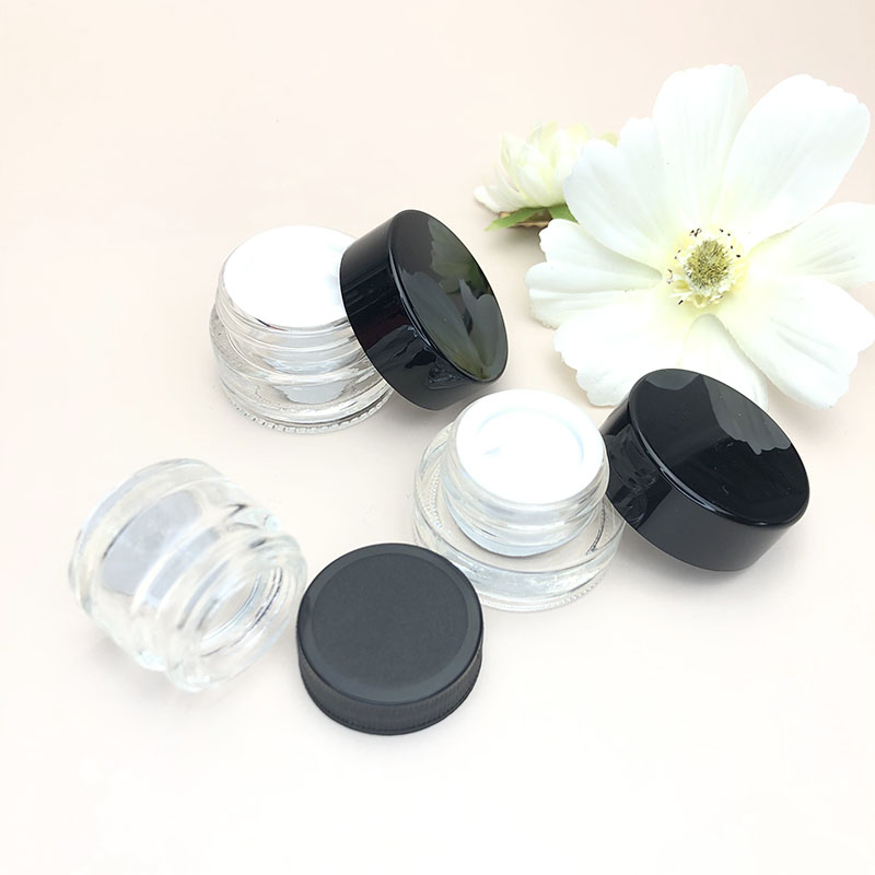 China Factory 5g 3g glass face cream jars with plastic cap Wholesale cream jars glass eye cream jars