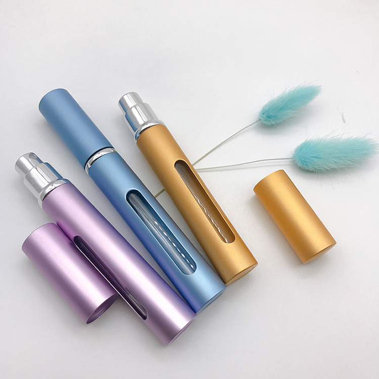 China Factory Aluminium Atomizer 5ml Cylinder Perfume Pump Spray Bottle Fine Mist Bottle