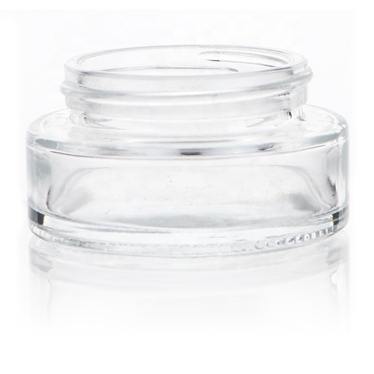China Factory Custom Logo 30g 50g 100g Cosmetics Cream glass bottles and jars Clear Wide Mouth Glass Cream Jar 30g