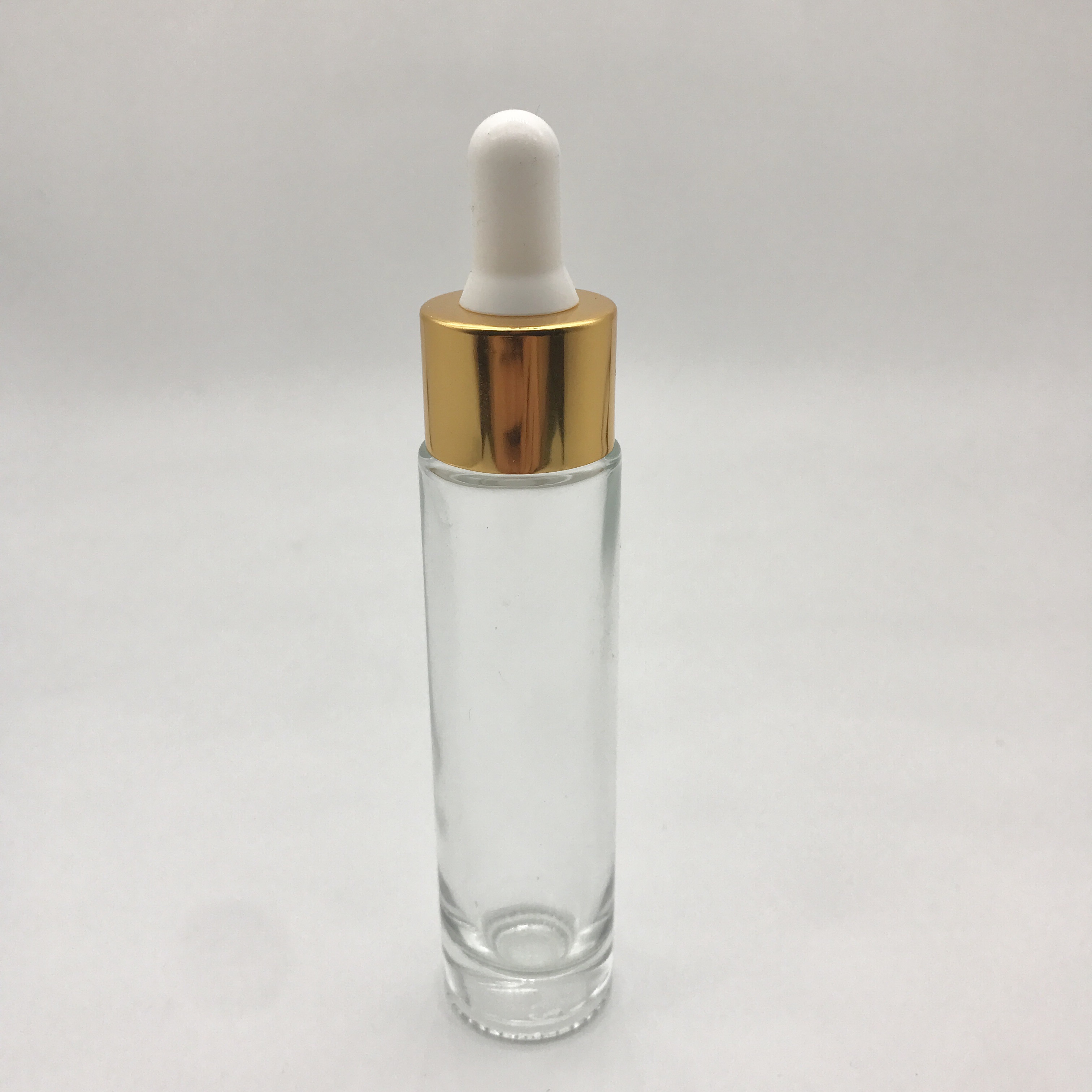 China Factory Electric Glass Dropper Bottle 10ml 15ml 30ml 50ml Golden Collar Dropper Bottle