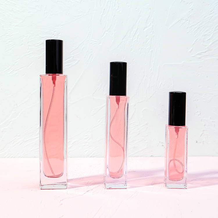 China Factory Empty Rectangular Glass Fragrance Oil Mist Perfume Spray Bottle 30ml 50ml 100ml