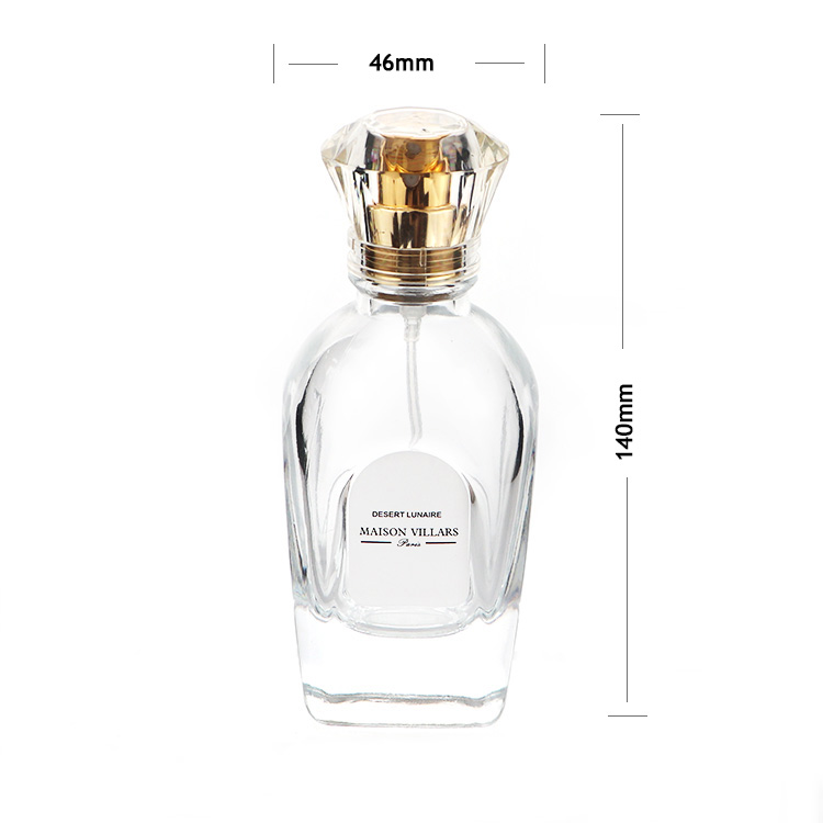 China Factory Square Diamond Shape 50ml Perfume Bottles Glass Spray Bottle Wholesale