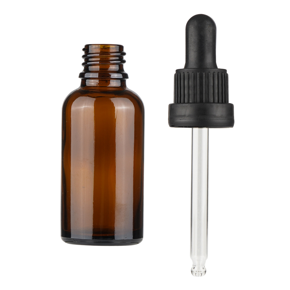 China Factory Supplier Wholesale 20ml Empty Amber Boston Essential Oil Dropper Bottle