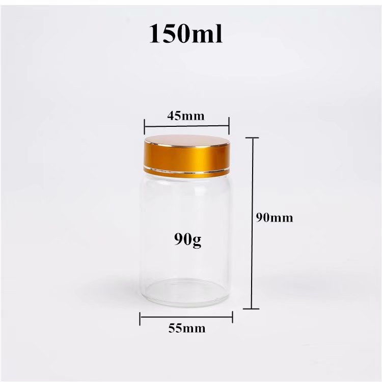 China Factory Supply 150ml 5oz Glass Jars With Metal Lids Glass Container Jar Packaging Glass Jars