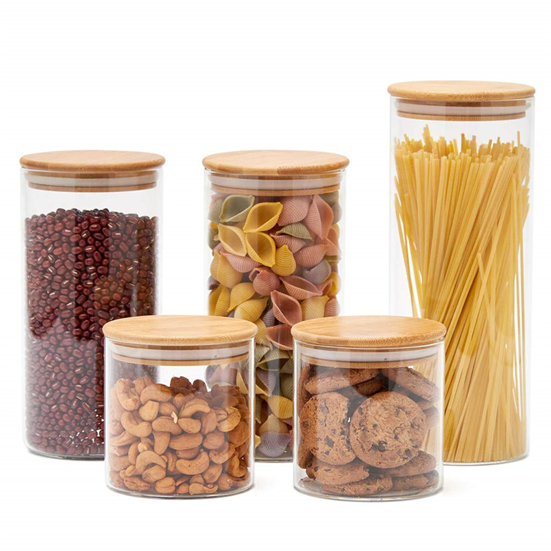 China Factory Wholesale Hot Selling Food Storage Jar Tea Glass Jar With Wooden Lid
