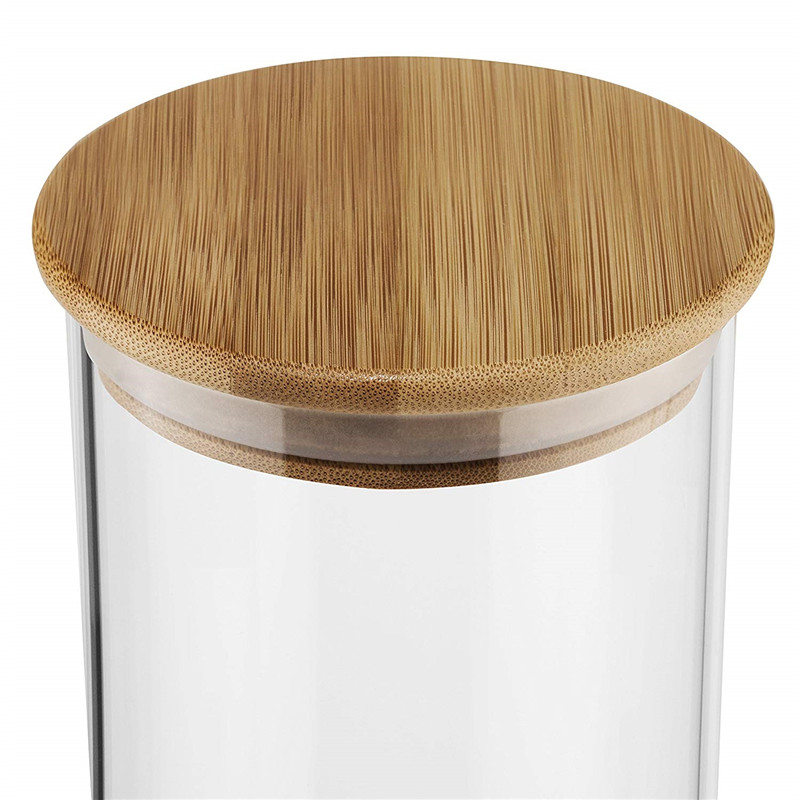 China Factory Wholesale Hot Selling Food Storage Jar Tea Glass Jar With Wooden Lid