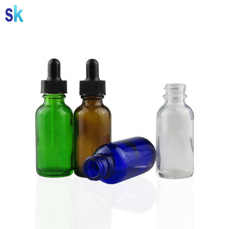 China Factory round 1oz e liquid boston 30ml glass dropper bottle