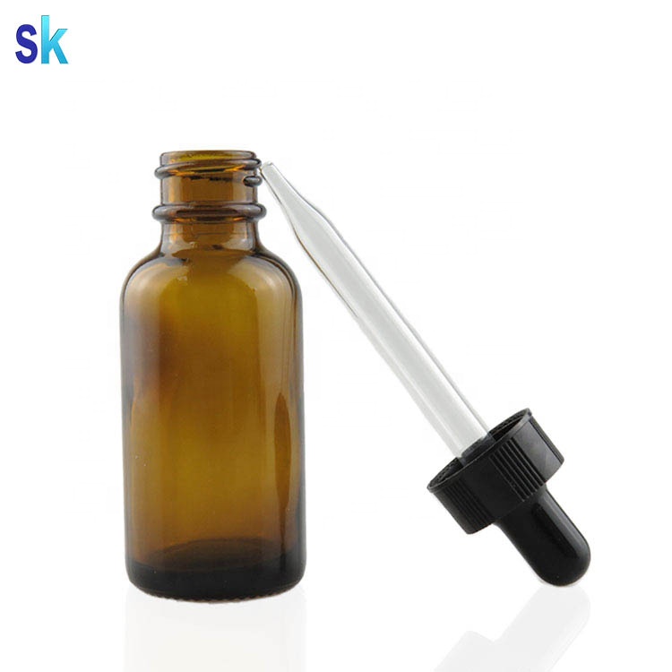 China Factory round 1oz e liquid boston 30ml glass dropper bottle