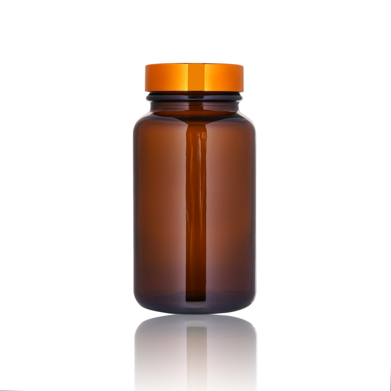 China Glass Bottle Manufacturer Frosted Color Cap Amber Vitamin Glass Bottle Medicine Container