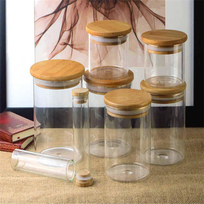 China Handmade clear big glass jar candy glass candy boxes with lid for home wedding usage