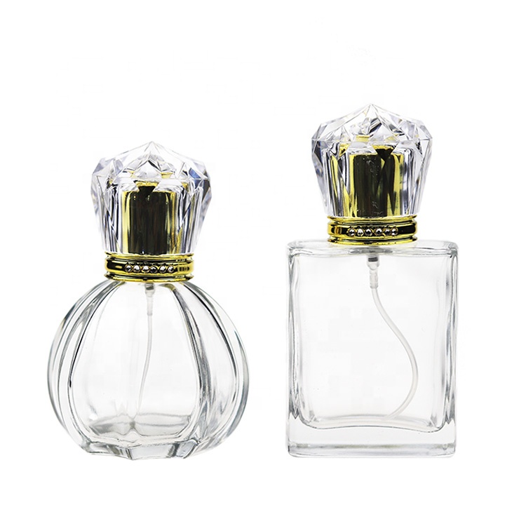 China Hot Sale Clear Empty 50ml Square Glass Perfume Bottle For Women