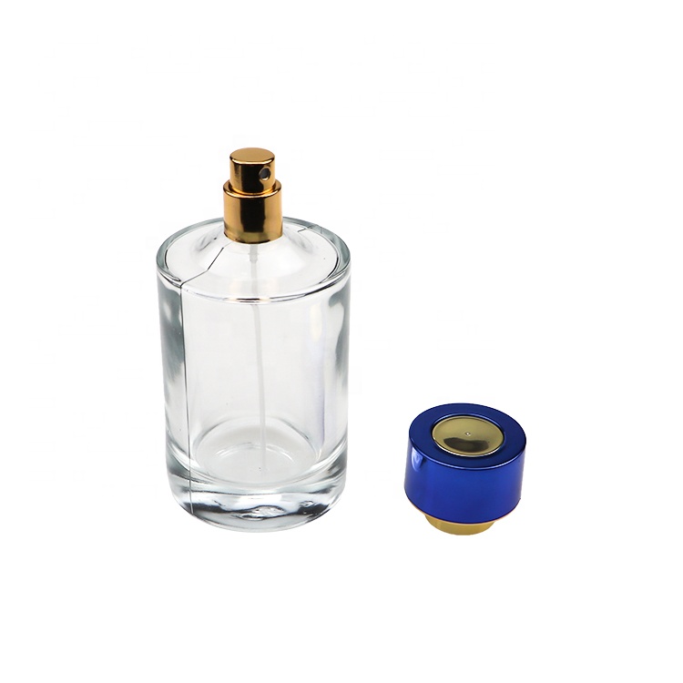 China Luxury Design Crimp Spray Cylinder Glass Perfume Bottle 120ml For Men Cologne