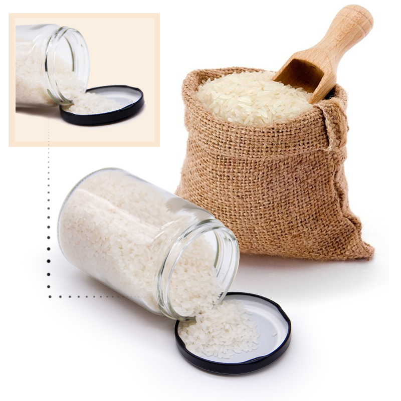 China Made 450ml Glass Storage Container with Black Lid Glass Kitchenware