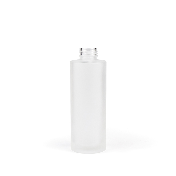 China Made frosted bamboo cap white glass bottles and glass jars cosmetic packaging sets 20ml 30ml 50ml 100ml 120ml