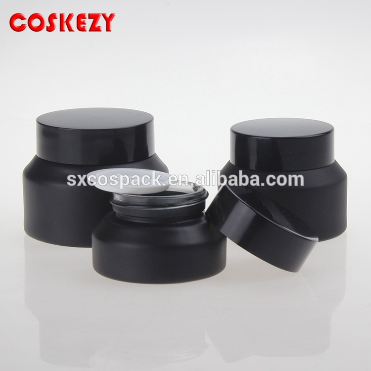 China Manufacture 50g Black/Brown/Frosted/Pink Cosmetic Glass Cream Jar, Packing For Mask/Eye Cream